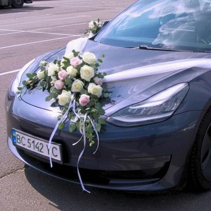 Авто на весілля Tesla Model 3 — Весільний кортеж