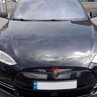 420 Авто на весілля Tesla Model S чорний — логотип