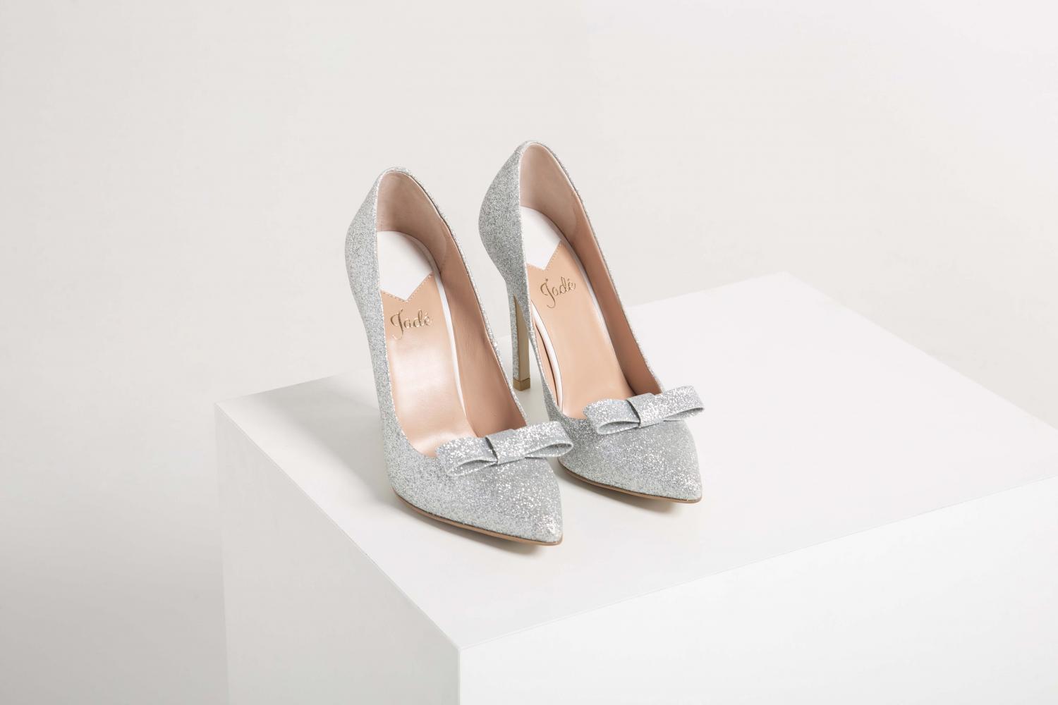 jade satin shoes