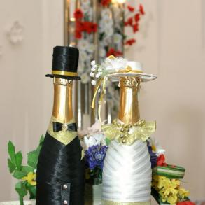 Украшенное шампанское,Прикрашене шампаньське "Pozi Ексклюзив на ваше весілля